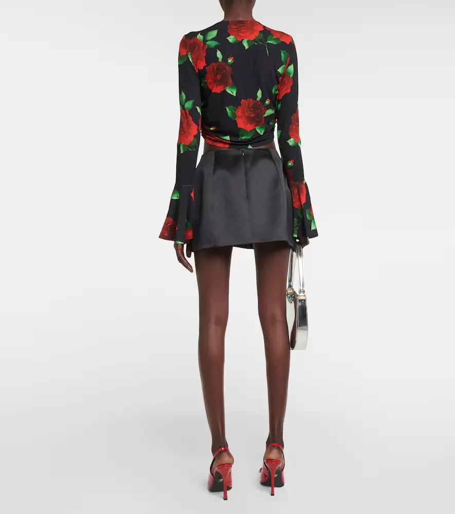 Magda Butrym Floral ruched crop top | Thumbnail 3
