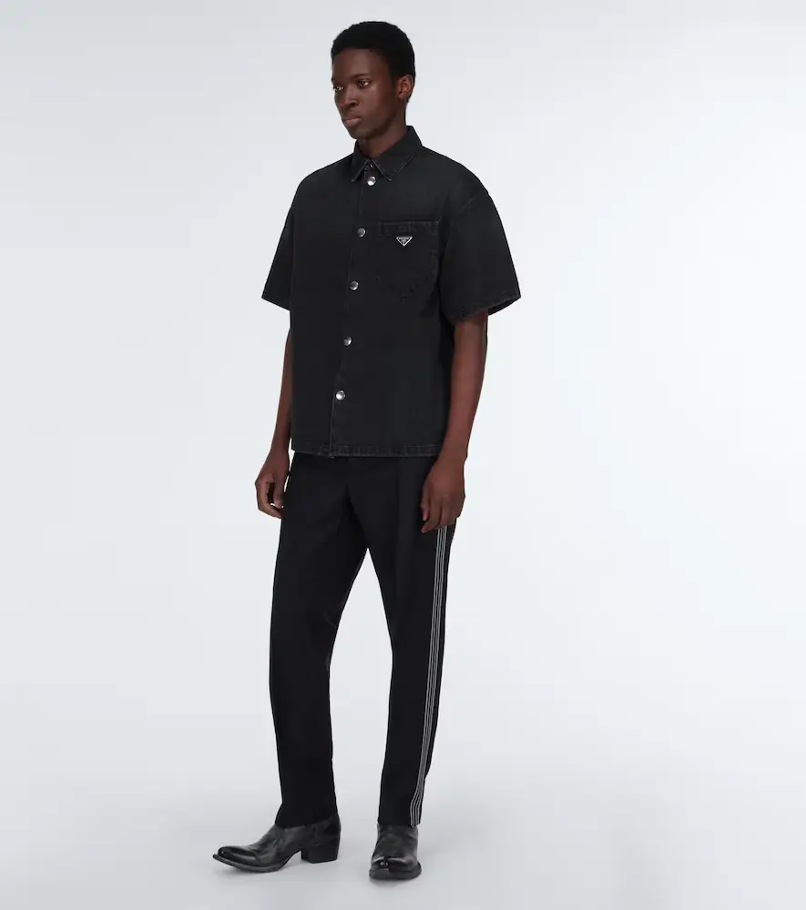 Prada Logo denim shirt | Thumbnail 4