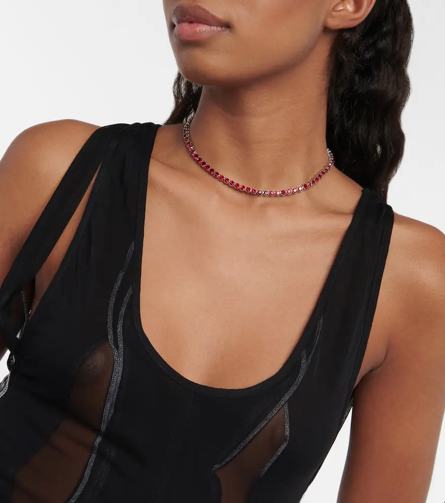 Amina Muaddi Tennis crystal-embellished necklace | Thumbnail 4 Amina Muaddi Tennis crystal-embellished necklace | Thumbnail 4