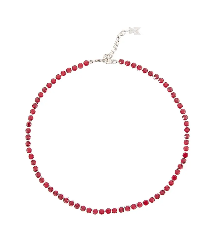 Amina Muaddi Tennis crystal-embellished necklace