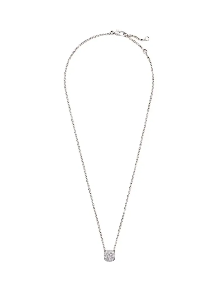 Nudo Solitaire 18kt rose and white gold necklace with diamonds