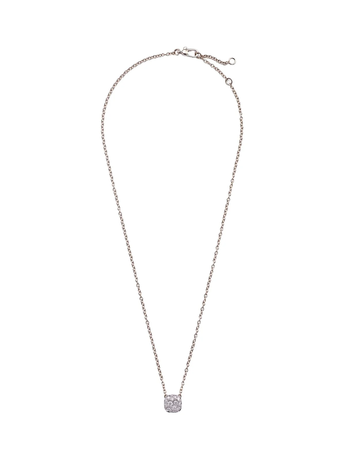 Nudo Solitaire 18kt rose and white gold necklace with diamonds Nudo Solitaire 18kt rose and white gold necklace with diamonds