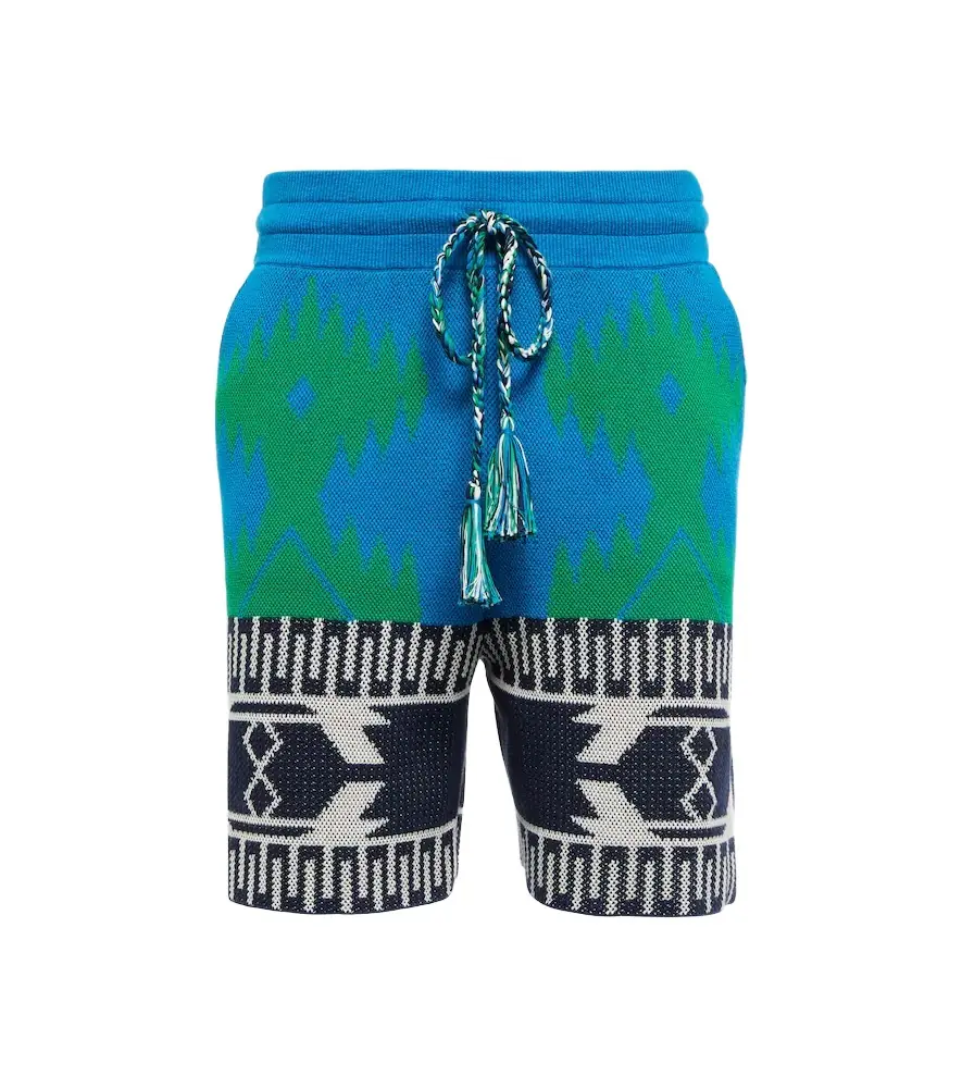 Alanui Cotton Piquet Icon jacquard shorts