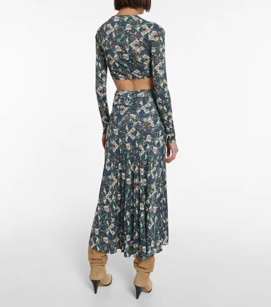 Isabel Marant Jinea floral jersey crop top | Thumbnail 2