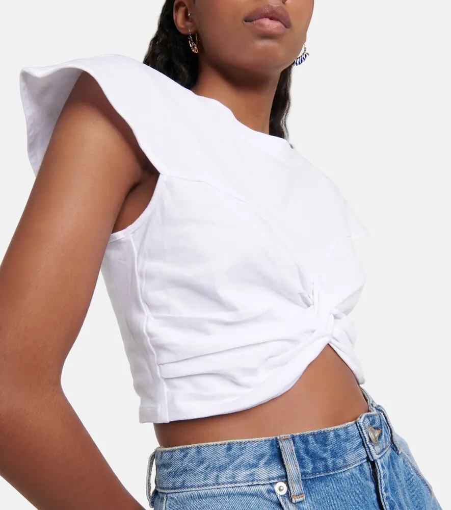 Isabel Marant Zineae cotton jersey crop top | Thumbnail 4
