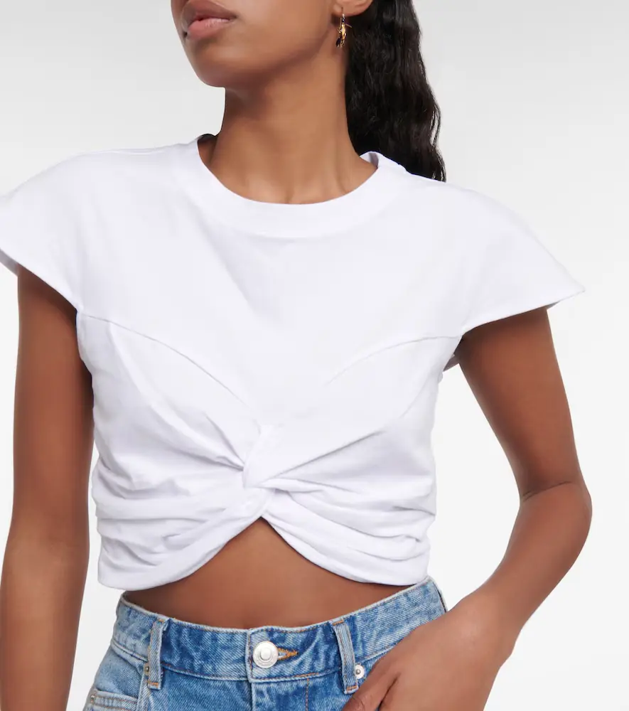 Isabel Marant Zineae cotton jersey crop top | Thumbnail 5