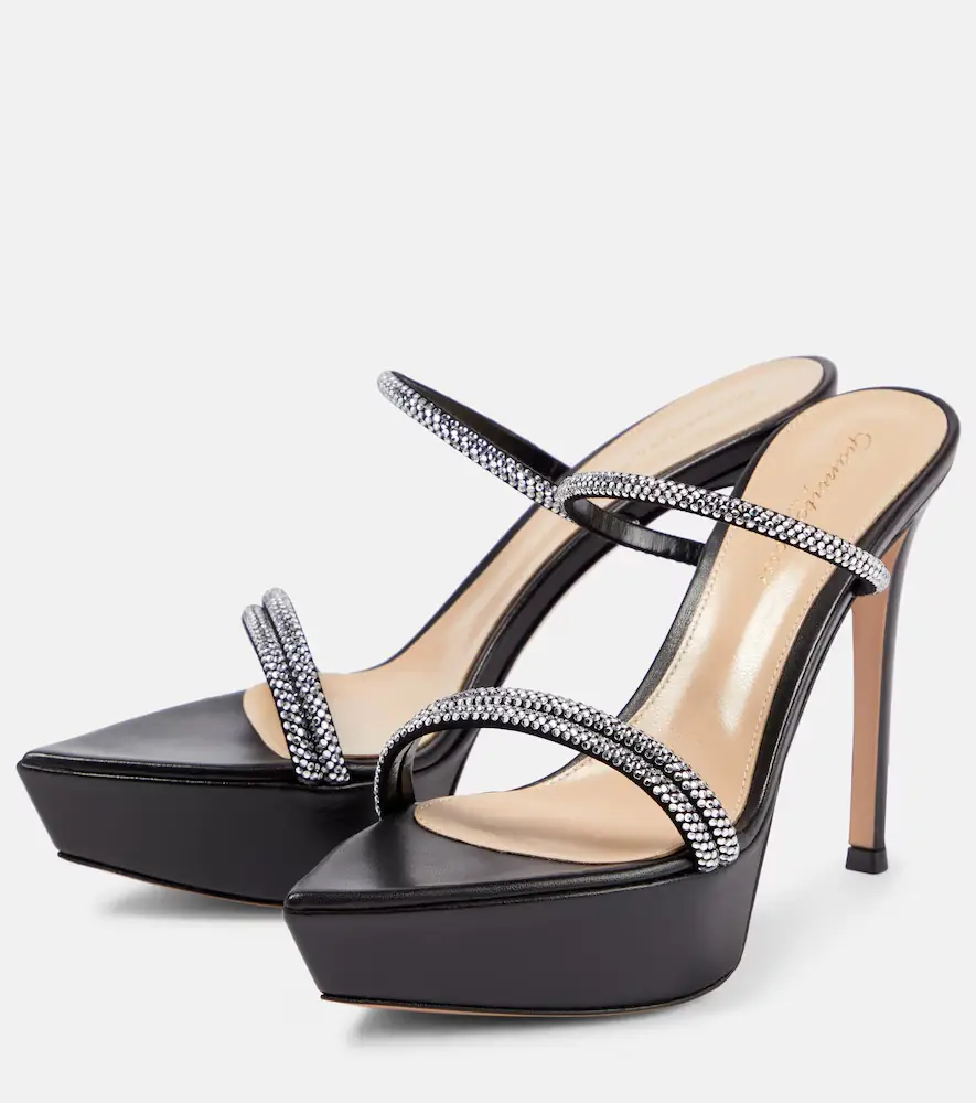 Gianvito Rossi Embellished leather platform sandals | Thumbnail 4