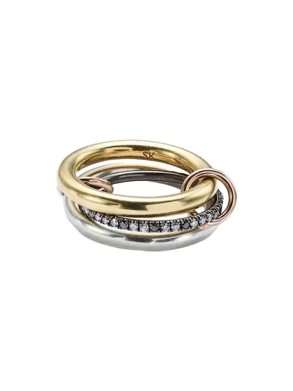 Spinelli Kilcollin Libra 18kt gold and sterling silver rings with diamonds