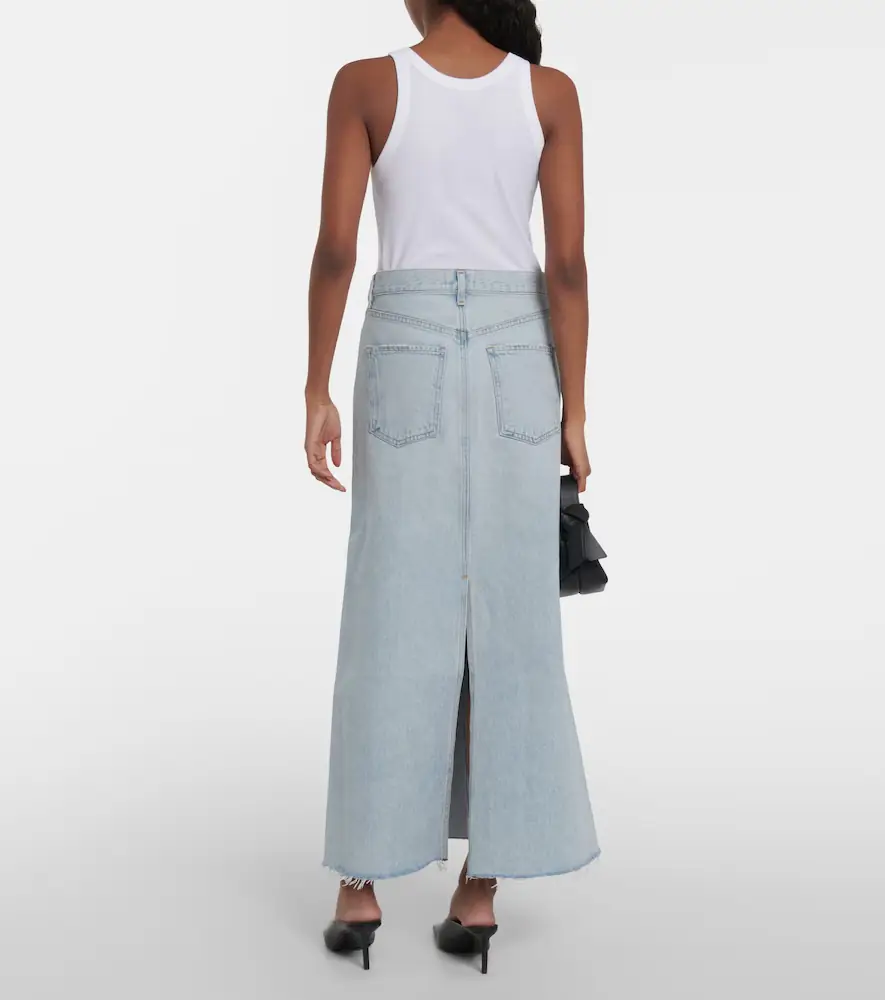 AGOLDE Hilla denim maxi skirt | Thumbnail 4