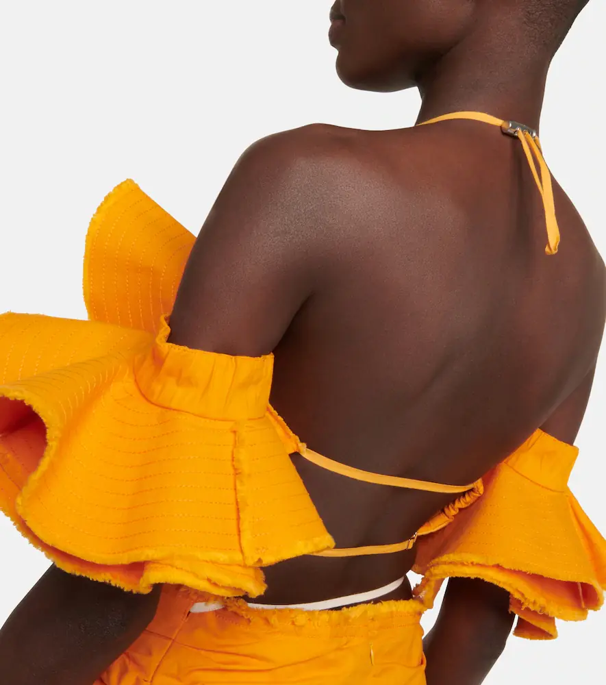 Jacquemus La Brassière Artichaut cotton crop top | Thumbnail 3