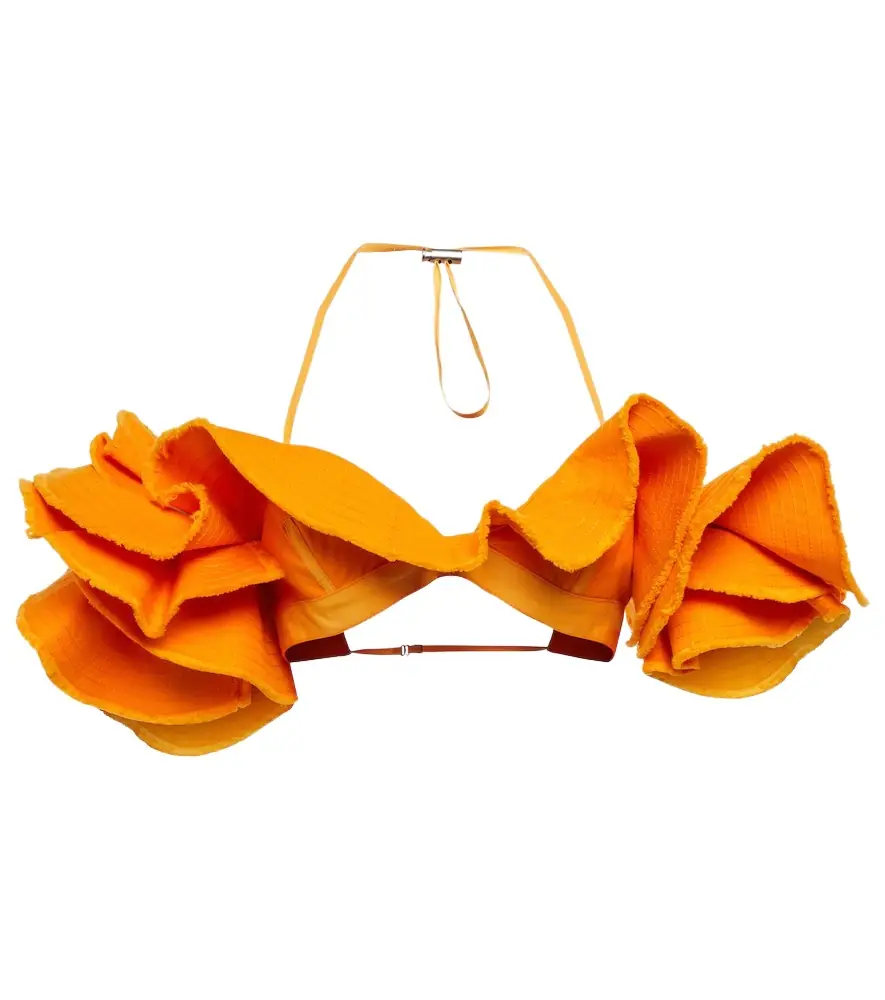 Jacquemus La Brassière Artichaut cotton crop top