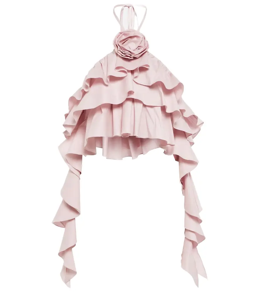 BLUMARINE Ruffled halterneck crop top | Image 1 BLUMARINE Ruffled halterneck crop top | Image 1
