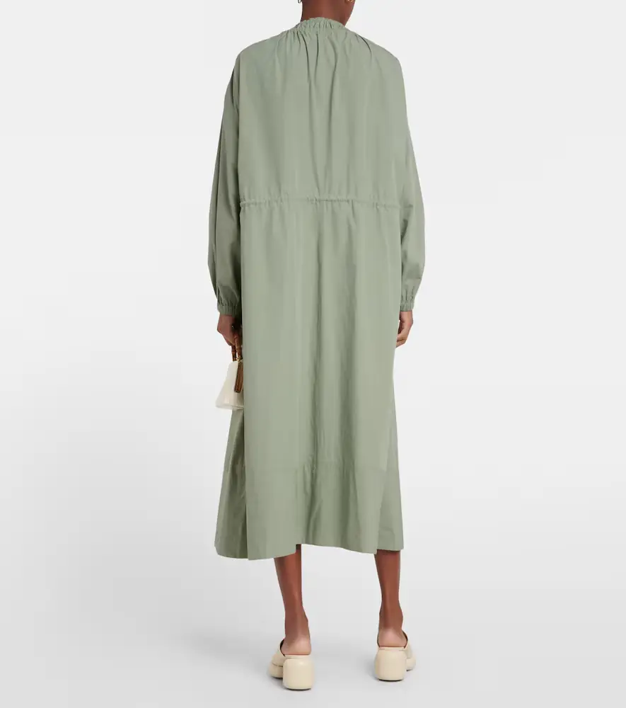 Jil Sander Drawstring cotton poplin midi dress | Thumbnail 4