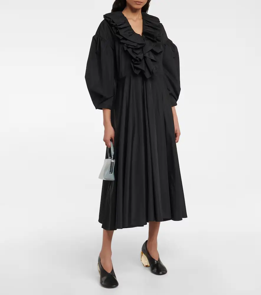Jil Sander Ruffle-trimmed midi dress | Thumbnail 4