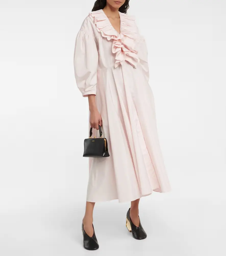 Jil Sander Ruffle-trimmed midi dress | Thumbnail 3