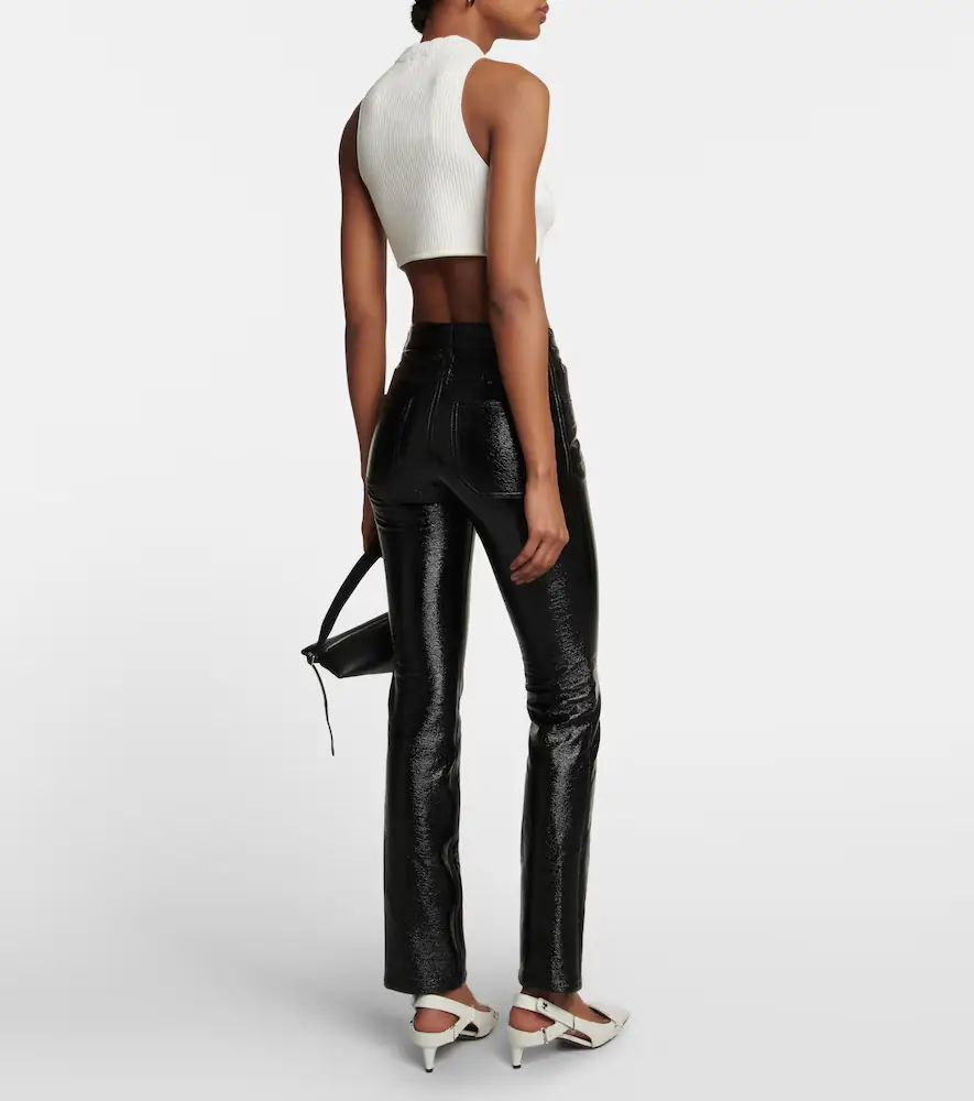 Courrèges Courrèges Ribbed-knit cropped top with suspenders | Thumbnail 3