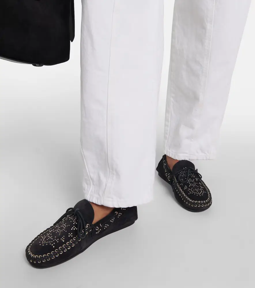 Isabel Marant Freen embellished suede moccasins | Thumbnail 2