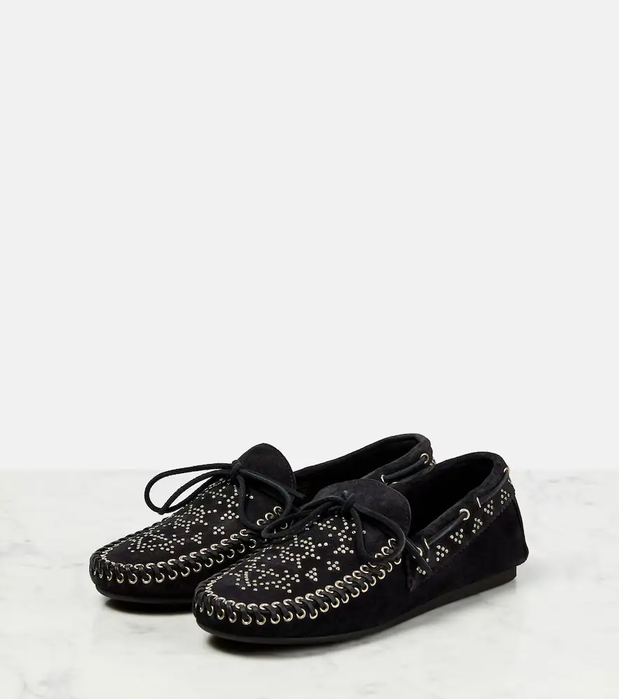 Isabel Marant Freen embellished suede moccasins | Thumbnail 6