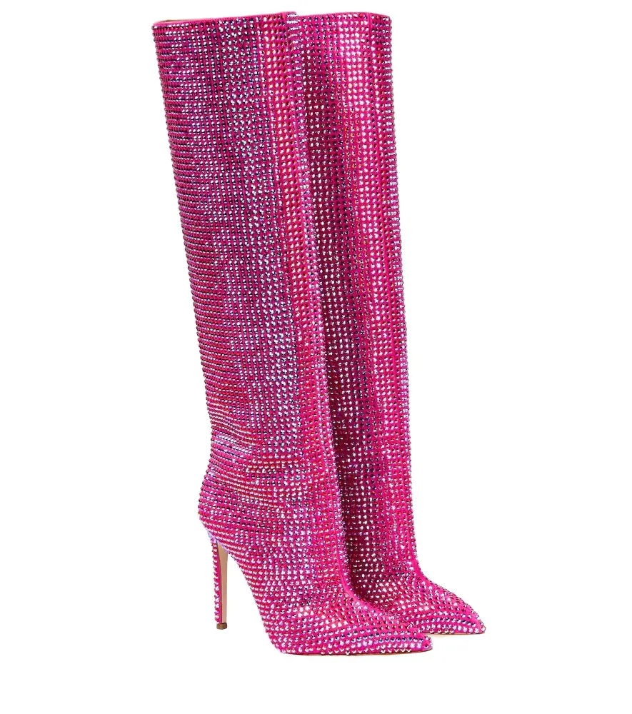 Paris Texas Holly embellished knee-high boots