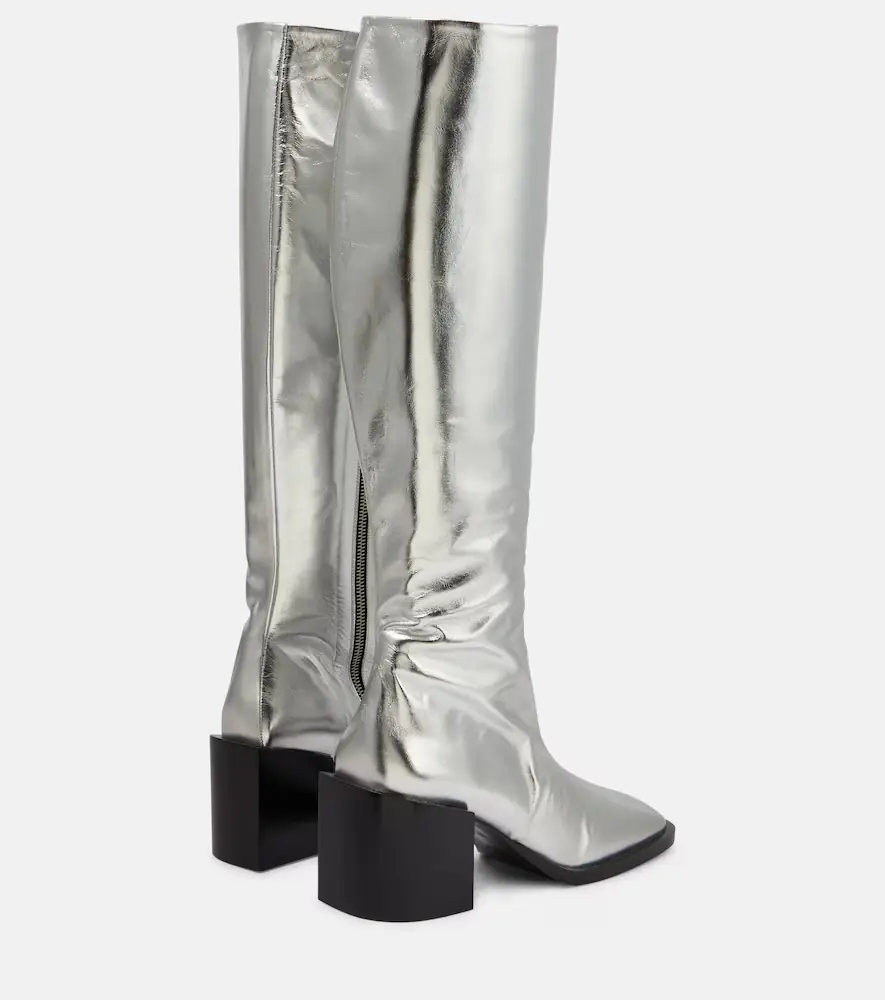 Jil Sander Metallic leather knee-high boots | Thumbnail 3