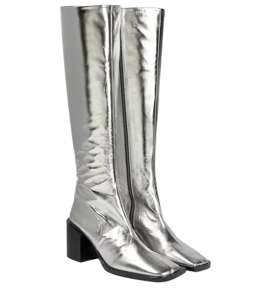 Jil Sander Metallic leather knee-high boots