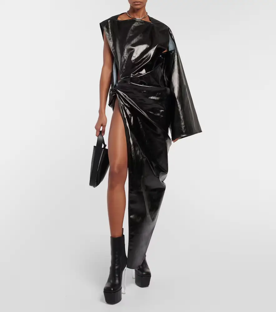 Rick Owens Asymmetrical denim gown | Thumbnail 3