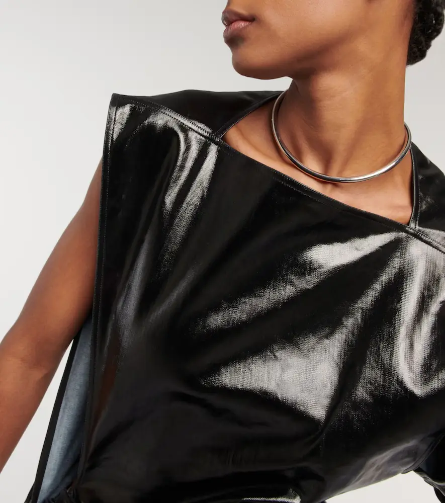 Rick Owens Asymmetrical denim gown | Thumbnail 4