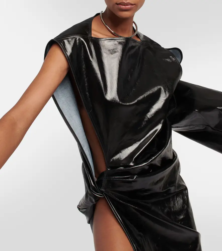Rick Owens Asymmetrical denim gown | Thumbnail 6