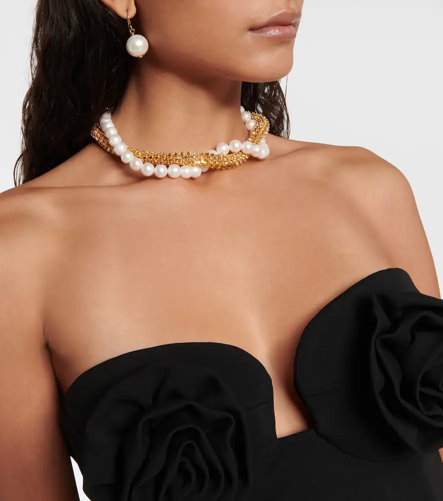Magda Butrym Crystal and faux pearl necklace | Thumbnail 2 Magda Butrym Crystal and faux pearl necklace | Thumbnail 2