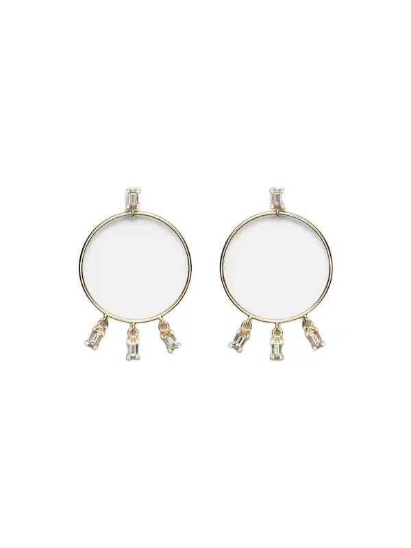 18kt yellow gold hoop earrings with diamonds