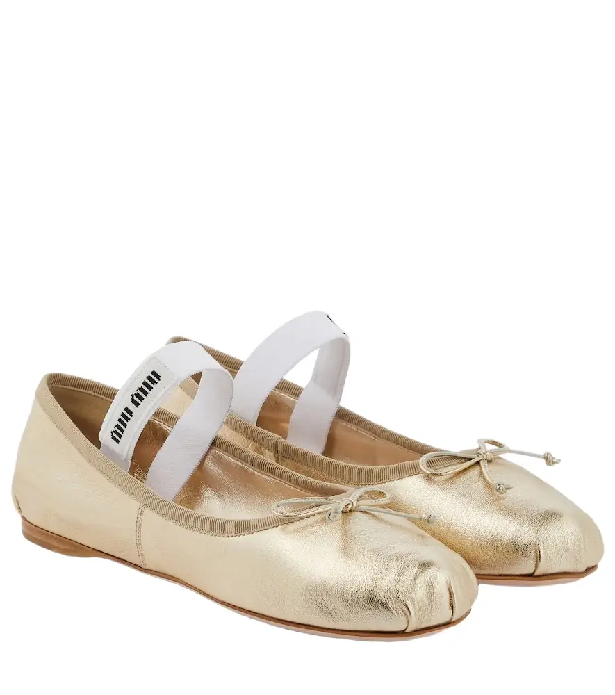Logo leather ballet flats Logo leather ballet flats