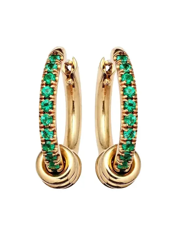 Ara 18kt gold earrings with emeralds Ara 18kt gold earrings with emeralds