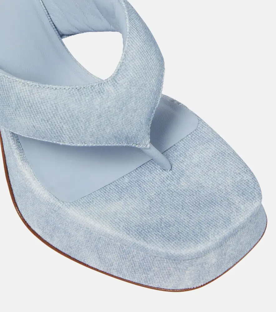 Gia Borghini Gia 17 Uni denim platform thong sandals | Thumbnail 2 Gia Borghini Gia 17 Uni denim platform thong sandals | Thumbnail 2