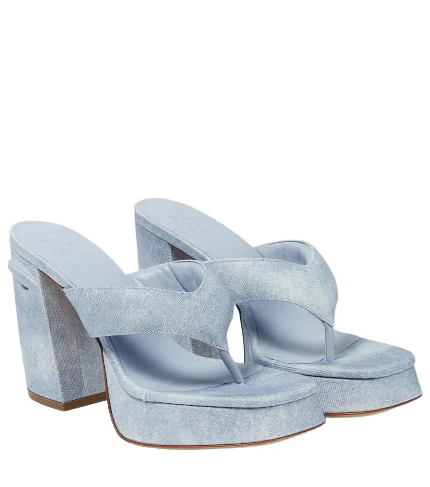 Gia Borghini Gia 17 Uni denim platform thong sandals | Image 1 Gia Borghini Gia 17 Uni denim platform thong sandals | Image 1