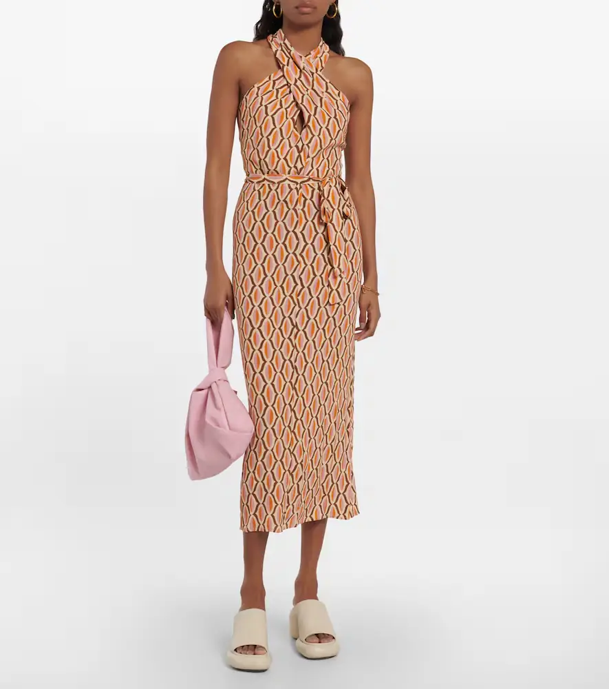 Velvet Caterina printed crêpe midi dress | Thumbnail 2
