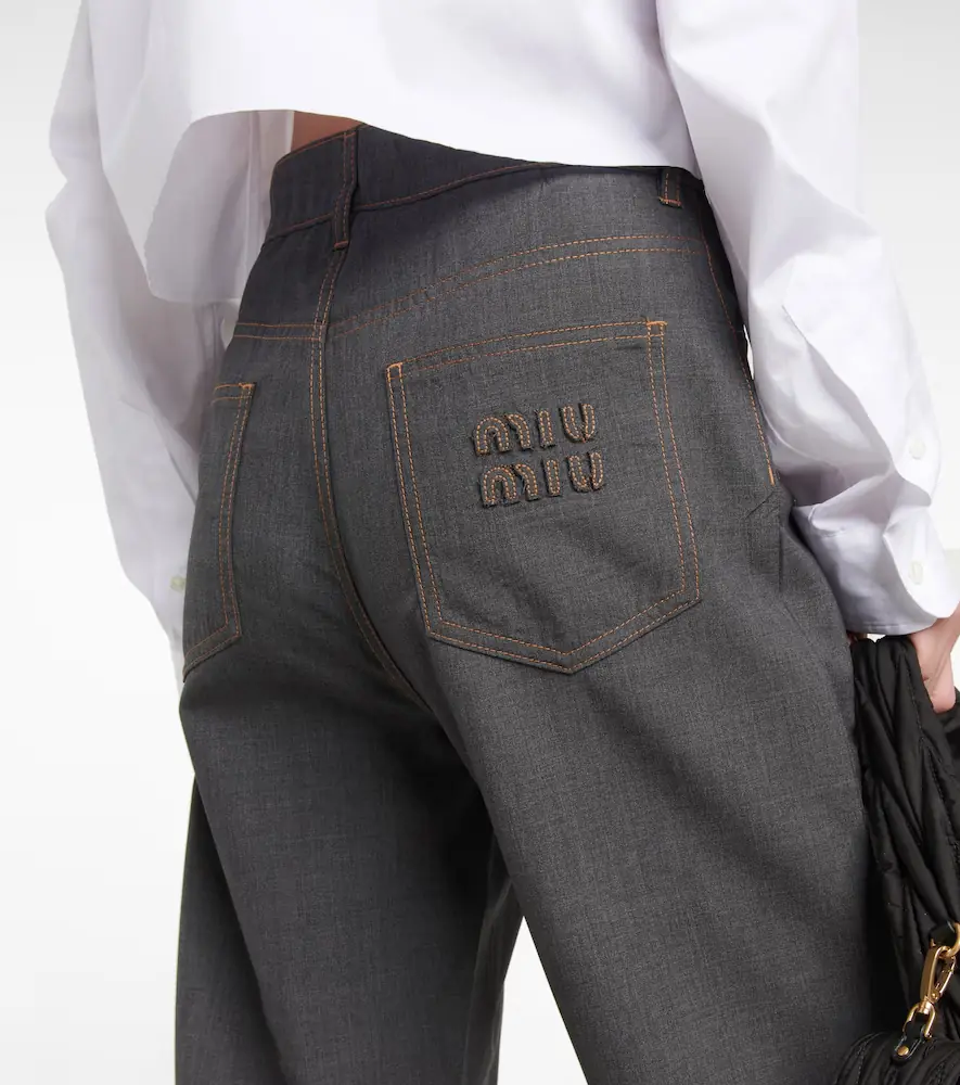 Miu Miu Mid-rise straight-leg wool pants | Thumbnail 4 Miu Miu Mid-rise straight-leg wool pants | Thumbnail 4