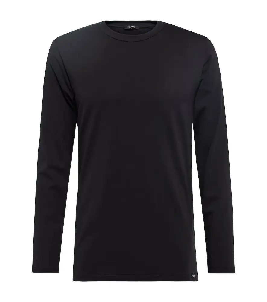 Tom Ford Long-sleeve cotton-blend T-shirt | Image 1 Tom Ford Long-sleeve cotton-blend T-shirt | Image 1
