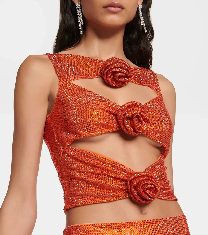 GIUSEPPE DI MORABITO Embellished cutout crop top | Thumbnail 2
