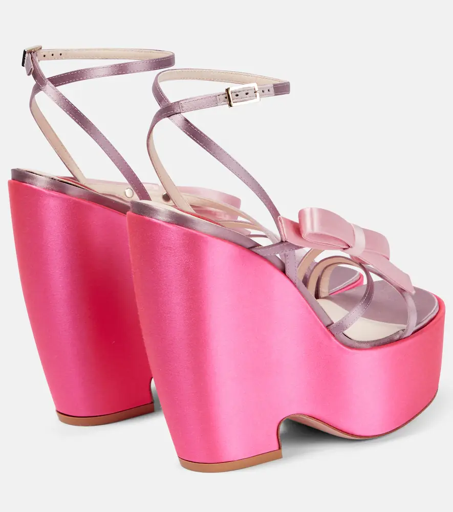 Roger Vivier Choc Bow satin wedge sandals | Thumbnail 2 Roger Vivier Choc Bow satin wedge sandals | Thumbnail 2