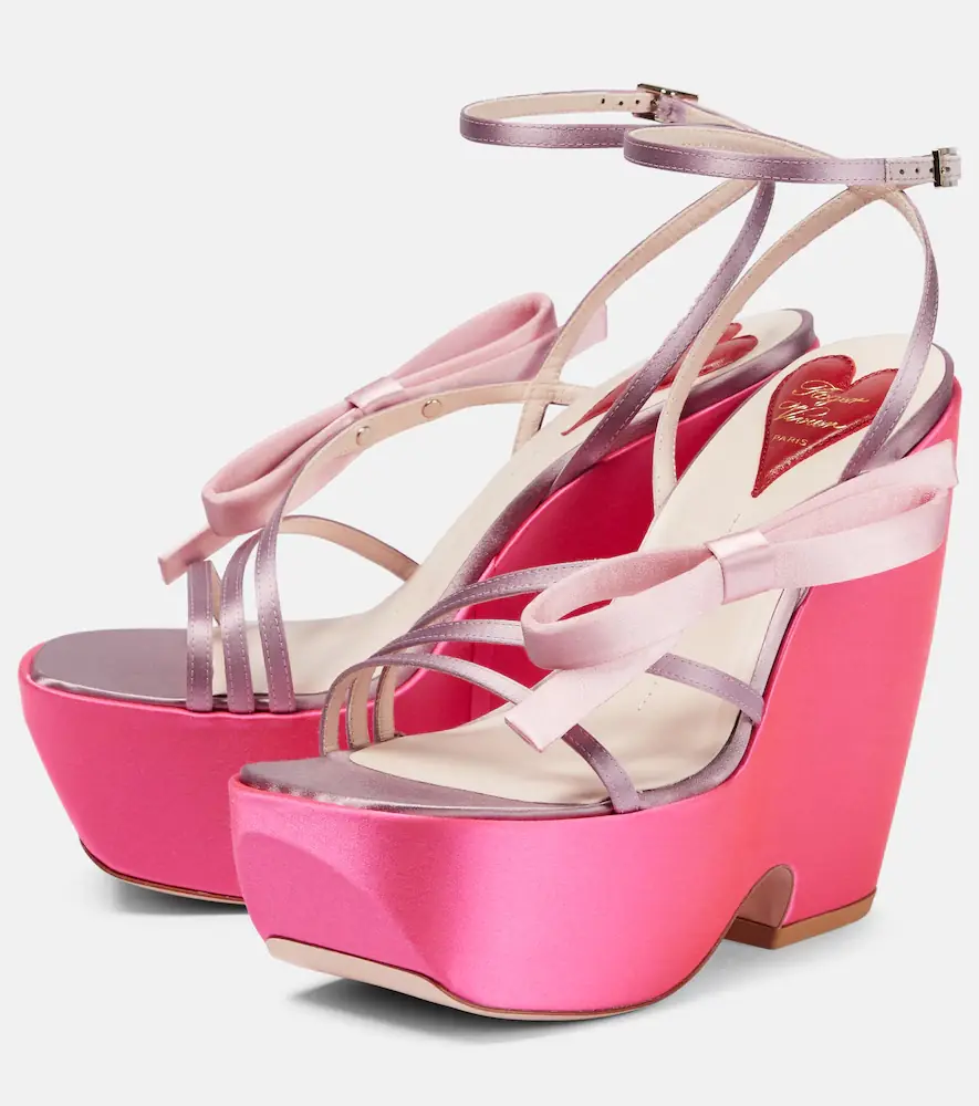 Roger Vivier Choc Bow satin wedge sandals | Thumbnail 4 Roger Vivier Choc Bow satin wedge sandals | Thumbnail 4