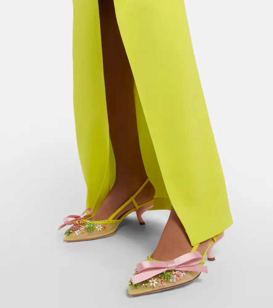 Roger Vivier Virgule embellished satin slingback pumps | Thumbnail 2