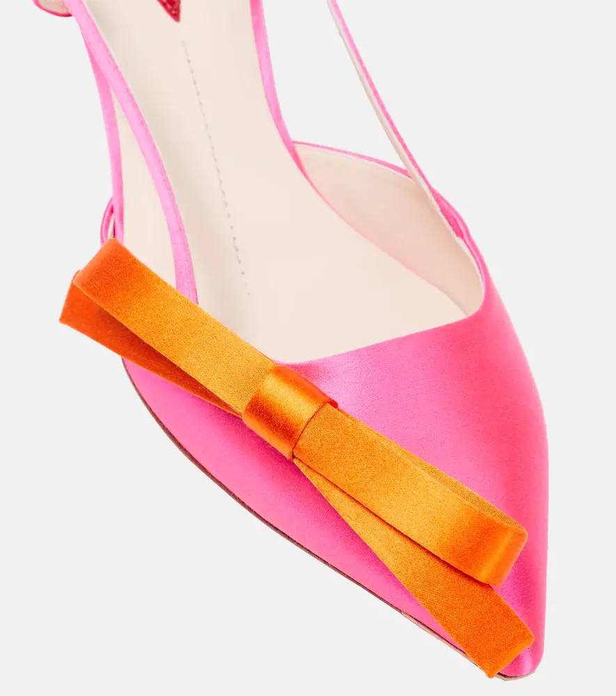 Roger Vivier Virgule bow-embellished satin slingback pumps | Thumbnail 4