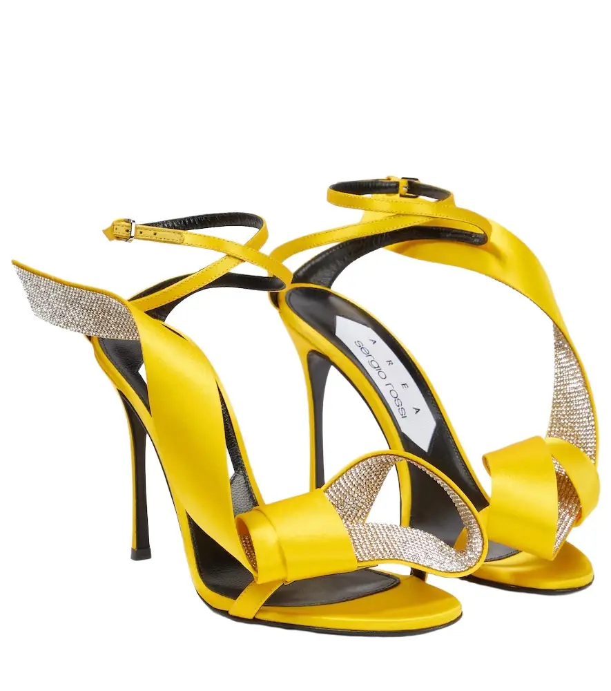 Area x Sergio Rossi Marquise embellished satin sandals | Image 1 Area x Sergio Rossi Marquise embellished satin sandals | Image 1