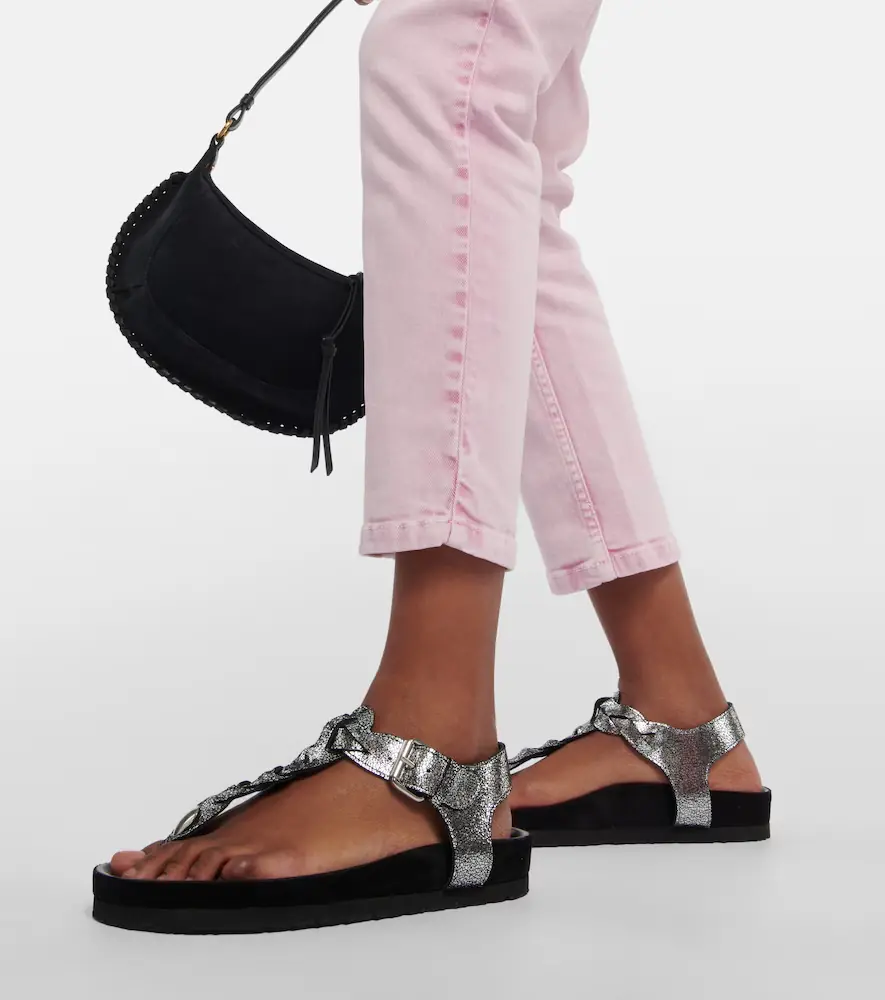 Isabel Marant Brook metallic leather sandals | Thumbnail 6