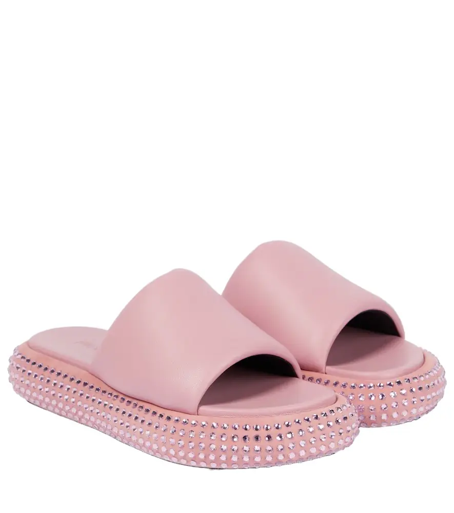 JW Anderson Embellished leather platform sandals
