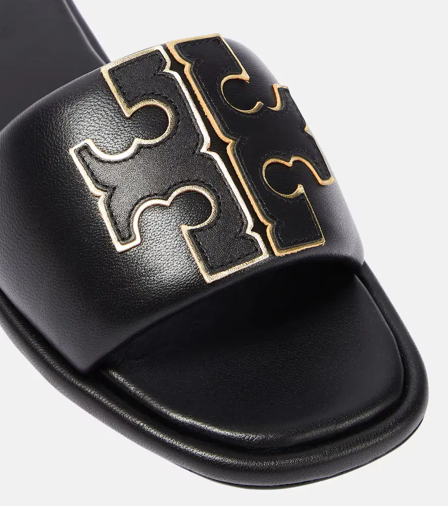 Tory Burch Double T leather slides | Thumbnail 4 Tory Burch Double T leather slides | Thumbnail 4