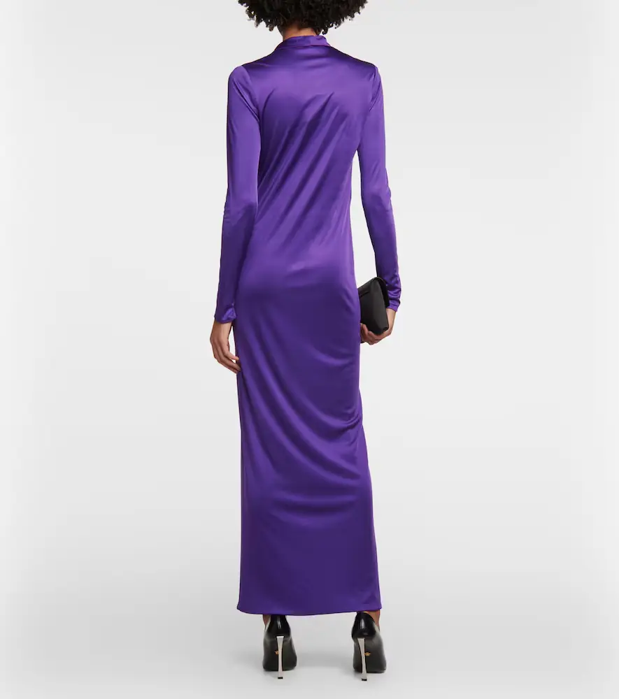 Versace Cowl-neck draped satin gown | Thumbnail 4