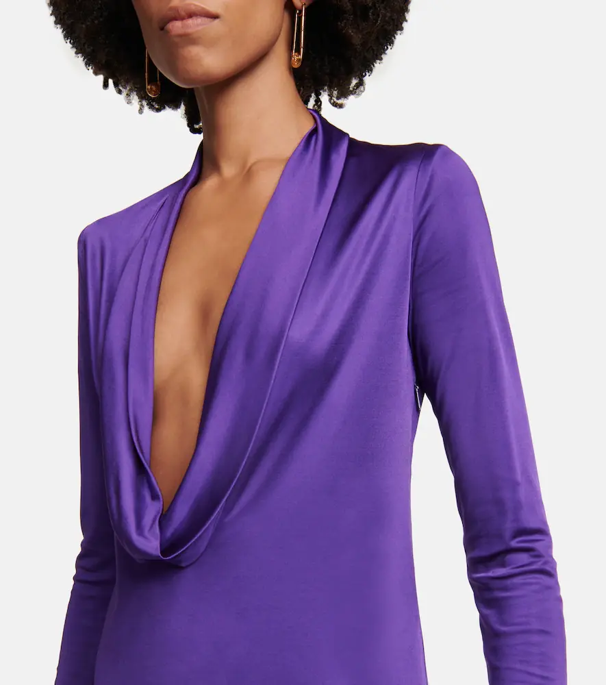 Versace Cowl-neck draped satin gown | Thumbnail 5