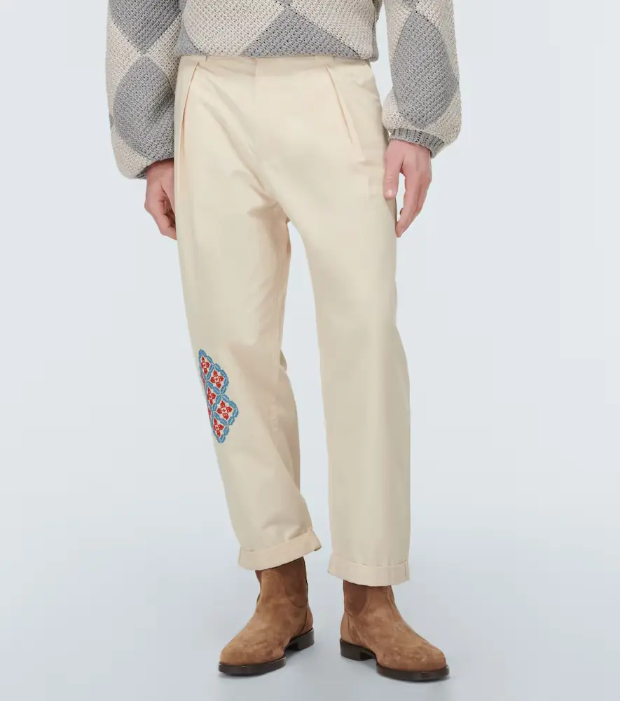 ADISH Embroidered straight cotton pants | Thumbnail 3