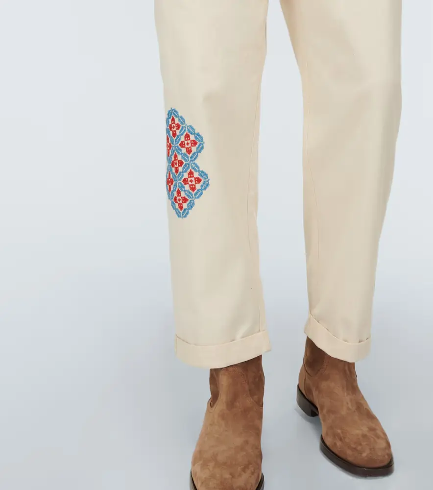ADISH Embroidered straight cotton pants | Thumbnail 4